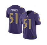 Men's Nike Baltimore Ravens #51 Kamalei Correa Limited Purple Rush NFL Jersey