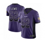 Men's Nike Baltimore Ravens #52 Ray Lewis Limited Purple Rush Drift Fashion NFL Jersey