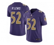 Men's Nike Baltimore Ravens #52 Ray Lewis Limited Purple Rush NFL Jersey