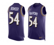 Men's Nike Baltimore Ravens #54 Tyus Bowser Elite Purple Player Name & Number Tank Top NFL Jersey