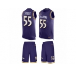 Men's Nike Baltimore Ravens #55 Terrell Suggs Limited Purple Tank Top Suit NFL Jersey