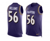 Men's Nike Baltimore Ravens #56 Tim Williams Elite Purple Player Name & Number Tank Top NFL Jersey