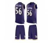 Men's Nike Baltimore Ravens #56 Tim Williams Limited Purple Tank Top Suit NFL Jersey