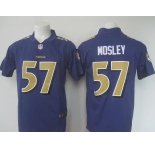 Men's Nike Baltimore Ravens #57 Mosley Limited Purple Stitched NFL Limited Rush Jersey