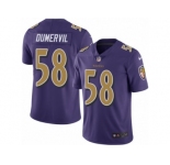 Men's Nike Baltimore Ravens #58 Elvis Dumervil Limited Purple Rush NFL Jersey