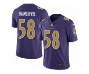 Men's Nike Baltimore Ravens #58 Elvis Dumervil Limited Purple Rush NFL Jersey