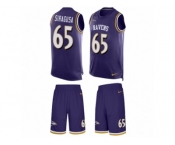 Men's Nike Baltimore Ravens #65 Nico Siragusa Limited Purple Tank Top Suit NFL Jersey
