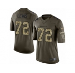 Men's Nike Baltimore Ravens #72 Alex Lewis Limited Green Salute to Service NFL Jersey