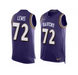 Men's Nike Baltimore Ravens #72 Alex Lewis Limited Purple Player Name & Number Tank Top NFL Jersey