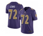 Men's Nike Baltimore Ravens #72 Alex Lewis Limited Purple Rush NFL Jersey