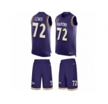 Men's Nike Baltimore Ravens #72 Alex Lewis Limited Purple Tank Top Suit NFL Jersey