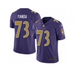 Men's Nike Baltimore Ravens #73 Marshal Yanda Limited Purple Rush NFL Jersey