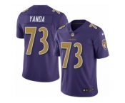 Men's Nike Baltimore Ravens #73 Marshal Yanda Limited Purple Rush NFL Jersey