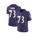 Men's Nike Baltimore Ravens #73 Marshal Yanda Vapor Untouchable Limited Purple Team Color NFL Jersey