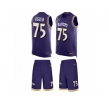 Men's Nike Baltimore Ravens #75 Jonathan Ogden Limited Purple Tank Top Suit NFL Jersey