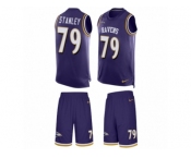Men's Nike Baltimore Ravens #79 Ronnie Stanley Limited Purple Tank Top Suit NFL Jersey
