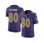 Men's Nike Baltimore Ravens #80 Crockett Gillmore Limited Purple Rush NFL Jersey