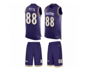 Men's Nike Baltimore Ravens #88 Dennis Pitta Limited Purple Tank Top Suit NFL Jersey