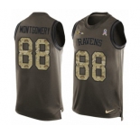 Men's Nike Baltimore Ravens #88 Ty Montgomery Limited Green Salute to Service Tank Top NFL Jersey