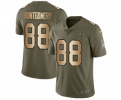 Men's Nike Baltimore Ravens #88 Ty Montgomery Limited Olive Gold Salute to Service NFL Jersey