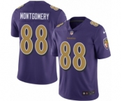 Men's Nike Baltimore Ravens #88 Ty Montgomery Limited Purple Rush Vapor Untouchable NFL Jersey