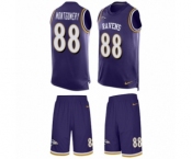 Men's Nike Baltimore Ravens #88 Ty Montgomery Limited Purple Tank Top Suit NFL Jersey