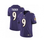 Men's Nike Baltimore Ravens #9 Justin Tucker Vapor Untouchable Limited Purple Team Color NFL Jersey