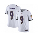 Men's Nike Baltimore Ravens #9 Justin Tucker Vapor Untouchable Limited White NFL Jersey