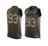 Men's Nike Baltimore Ravens #93 Lawrence Guy Limited Green Salute to Service Tank Top NFL Jersey