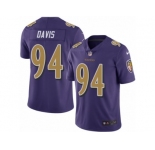Men's Nike Baltimore Ravens #94 Carl Davis Limited Purple Rush NFL Jersey