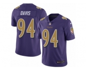 Men's Nike Baltimore Ravens #94 Carl Davis Limited Purple Rush NFL Jersey