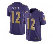 Nike Baltimore Ravens #12 Jaleel Scott Purple Men Stitched NFL Limited Rush Jersey