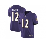 Nike Baltimore Ravens #12 Jaleel Scott Purple Team Color Men Stitched NFL Vapor Untouchable Limited Jersey