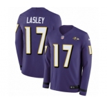 Nike Baltimore Ravens #17 Jordan Lasley Limited Purple Therma Long Sleeve NFL Jersey