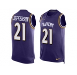 Nike Baltimore Ravens #21 Tony Jefferson Purple Team Color Men's Stitched NFL Limited Tank Top Jersey