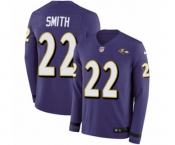 Nike Baltimore Ravens #22 Jimmy Smith Limited Purple Therma Long Sleeve NFL Jersey