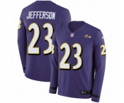 Nike Baltimore Ravens #23 Tony Jefferson Limited Purple Therma Long Sleeve NFL Jersey
