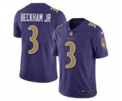 Nike Baltimore Ravens #3 Odell Beckham Jr Purple Color Rush Limited Jersey