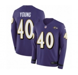 Nike Baltimore Ravens #40 Kenny Young Limited Purple Therma Long Sleeve NFL Jersey