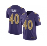 Nike Baltimore Ravens #40 Kenny Young Purple Men Stitched NFL Limited Rush Jersey