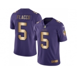 Nike Baltimore Ravens #5 Joe Flacco Purple Men's Stitched NFL Limited Gold Rush Jersey