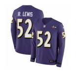 Nike Baltimore Ravens #52 Ray Lewis Limited Purple Therma Long Sleeve NFL Jersey