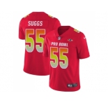 Nike Baltimore Ravens #55 Terrell Suggs Red Men Stitched NFL Limited AFC 2018 Pro Bowl Jersey
