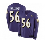 Nike Baltimore Ravens #56 Tim Williams Limited Purple Therma Long Sleeve NFL Jersey