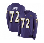 Nike Baltimore Ravens #72 Alex Lewis Limited Purple Therma Long Sleeve NFL Jersey
