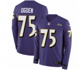 Nike Baltimore Ravens #75 Jonathan Ogden Limited Purple Therma Long Sleeve NFL Jersey