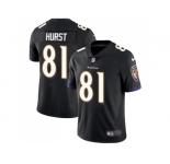 Nike Baltimore Ravens #81 Hayden Hurst Black Alternate Men Stitched NFL Vapor Untouchable Limited Jersey