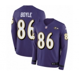 Nike Baltimore Ravens #86 Nick Boyle Limited Purple Therma Long Sleeve NFL Jersey