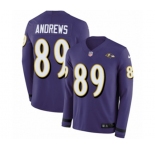 Nike Baltimore Ravens #89 Mark Andrews Limited Purple Therma Long Sleeve NFL Jersey