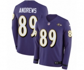 Nike Baltimore Ravens #89 Mark Andrews Limited Purple Therma Long Sleeve NFL Jersey